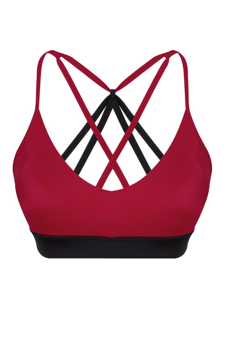 Aria ECONYL® Claret Red Sport Bra & Bikini Top Aria ECONYL® Claret Red Sport Bra & Bikini Top