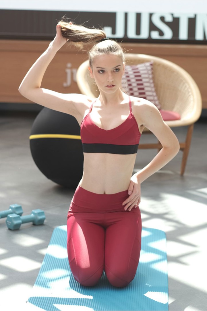 Aria ECONYL® Claret Red Sport Bra & Bikini Top Aria ECONYL® Claret Red Sport Bra & Bikini Top