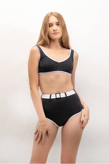 Ava Two-Tone ECONYL® Black Bikini