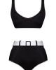 Ava Two-Tone ECONYL® Black Bikini