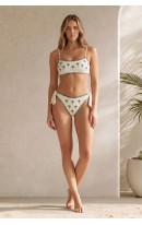 Nova Embroidered Palm Bralette Green Bikini