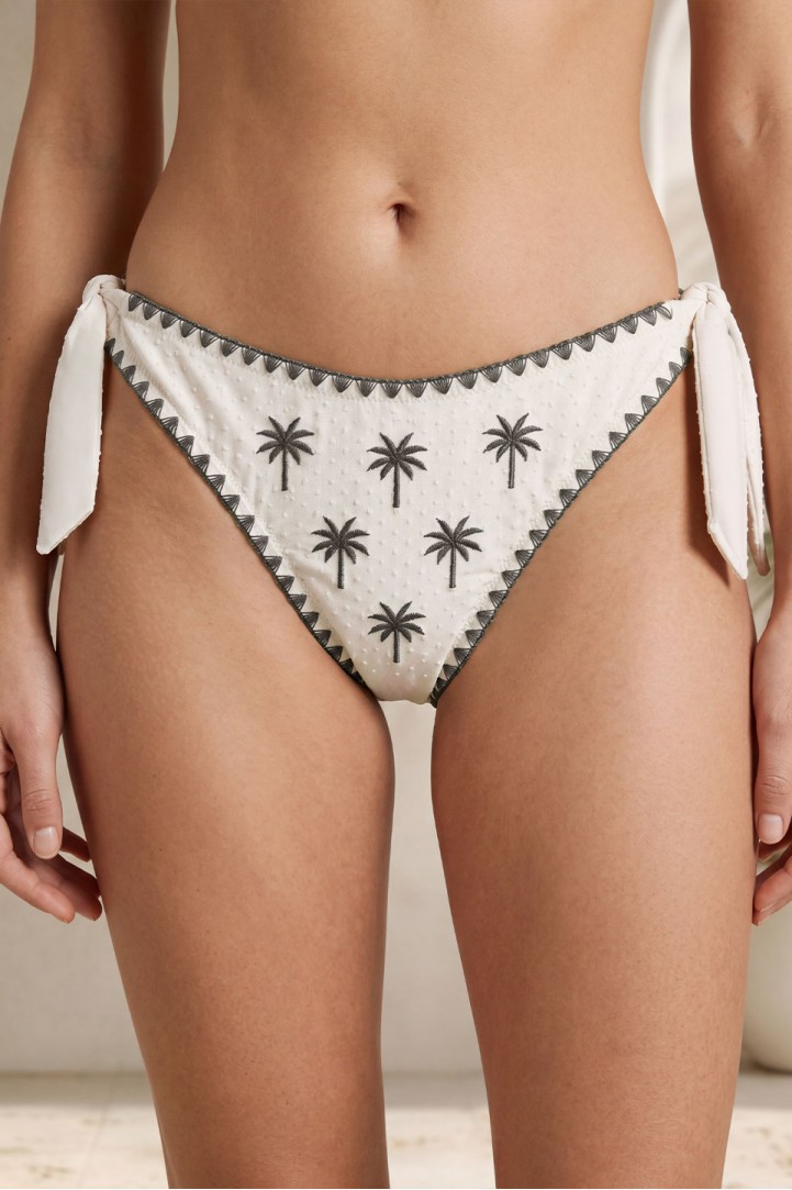Nova Embroidered Palm Bralette Green Bikini