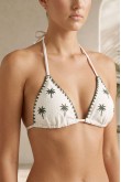 Nova Embroidered Palm Triangle Green Bikini