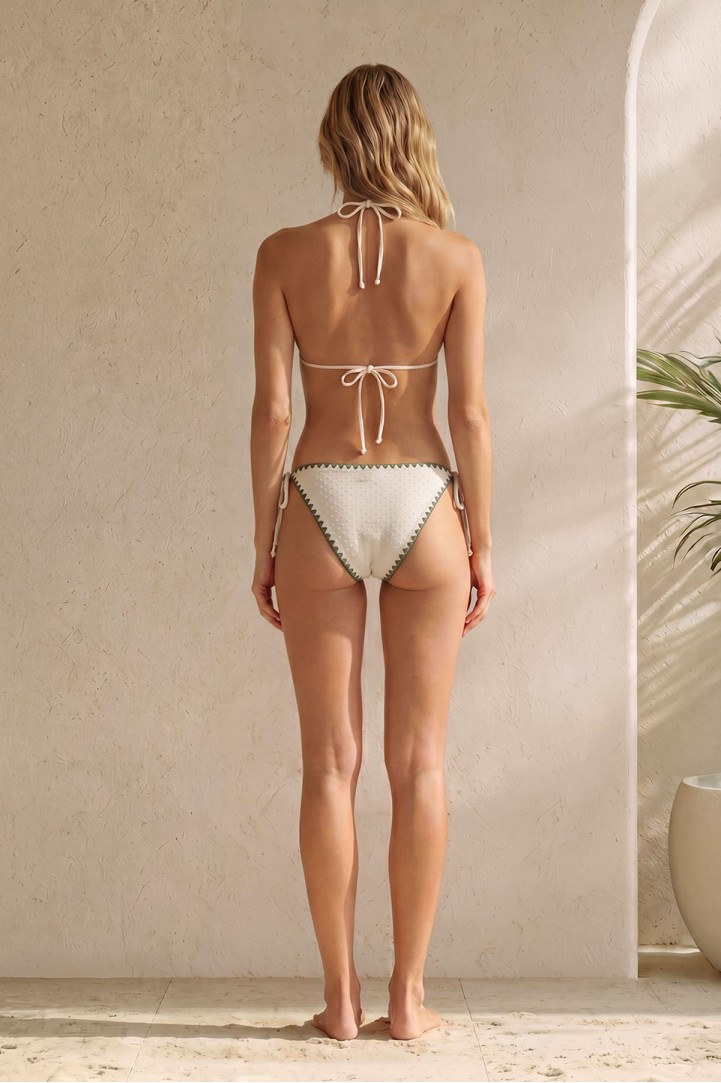 Nova Embroidered Palm Triangle Green Bikini