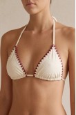 Nova Embroidered Triangle Burgundy Bikini