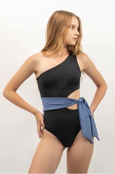 Naomi ECONYL® Black & Blue Swimsuit