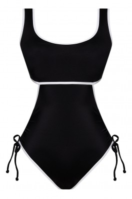 Arni Ruched Cutout ECONYL® Black Swimsuit