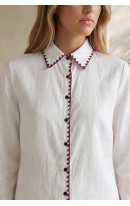 Stella Zigzag Embroidered Burgundy Shirt