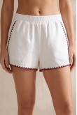 Stella Zigzag Embroidered Burgundy Short