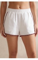 Stella Zigzag Embroidered Burgundy Short